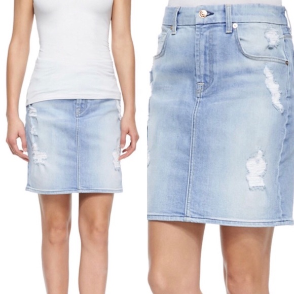 seven for all mankind denim skirt